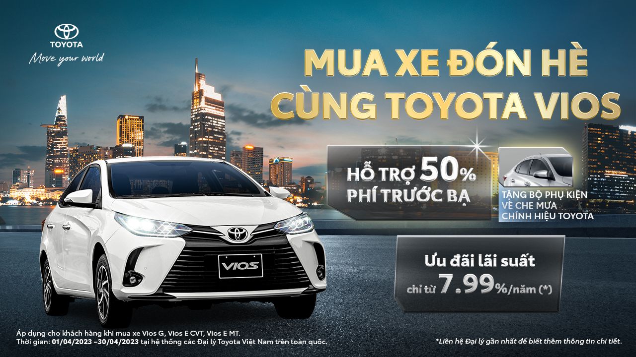 Chương trình khuyến mại từ hệ thống Đại lý Toyota  dành cho khách hàng mua xe Vios và Corolla Cross trong tháng 4/2023