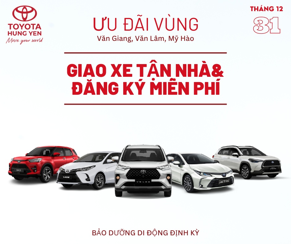Giao Xe Toyota Tận Nhà - Đăng Ký Miễn Phí - Giảm 100% Lệ Phí Trước Bạ!