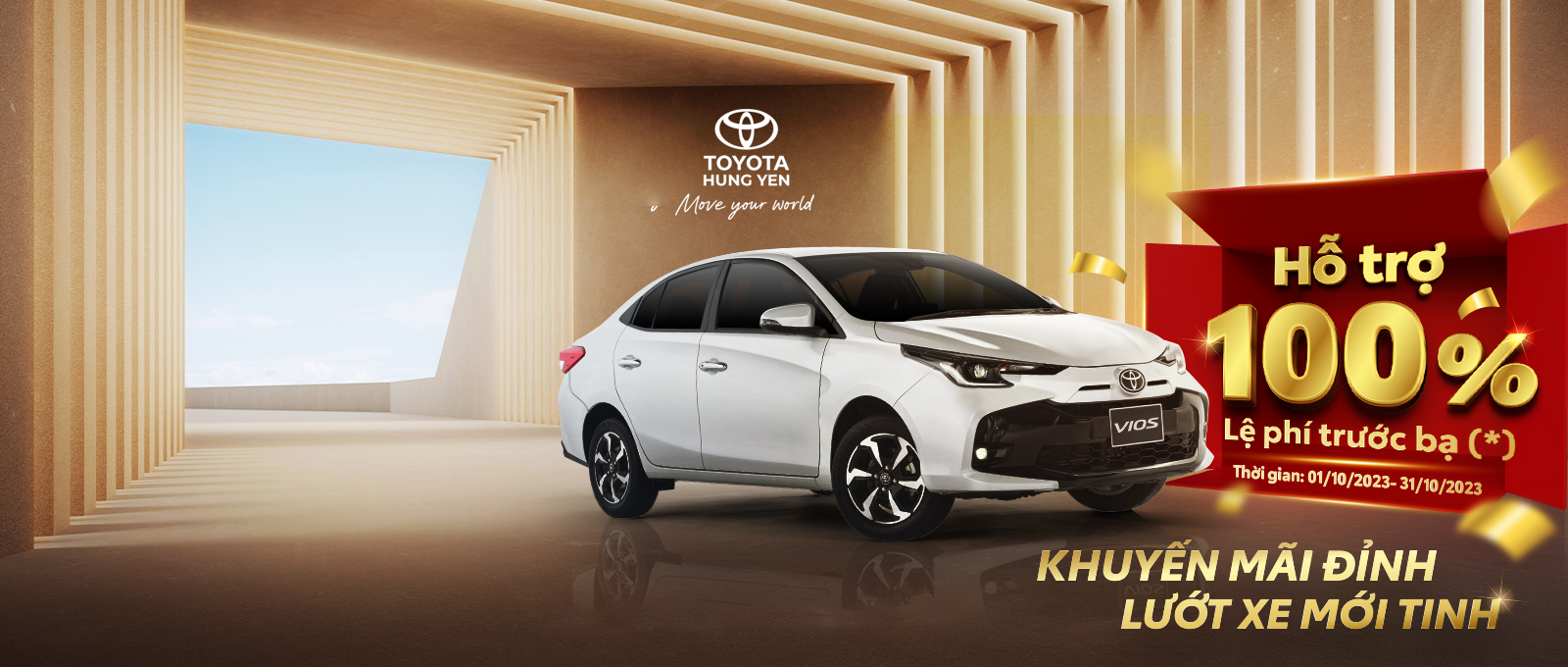 KHUYẾN MÃI CỰC CHẤT ƯU ĐÃI 100% LỆ PHÍ TRƯỚC BẠ - TOYOTA VIOS