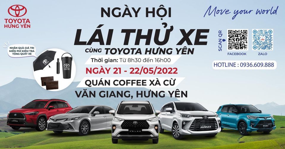 NGÀY HỘI LÁI THỬ CÁC DÒNG XE HOT CÙNG TOYOTA HƯNG YÊN - NHẬN NGÀN QUÀ TẶNG