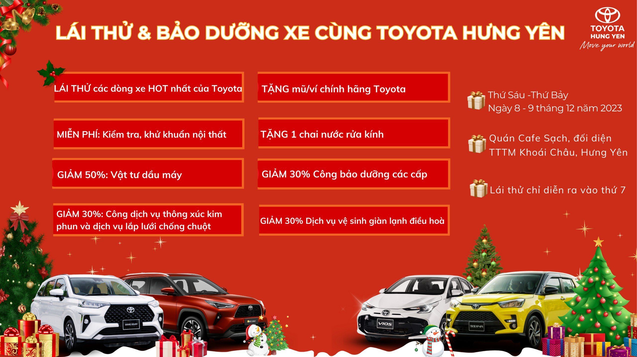 SỰ KIỆN LÁI THỬ, BẢO DƯỠNG VÀ CHĂM SÓC XE CÙNG TOYOTA HƯNG YÊN– TẠI KHOÁI CHÂU