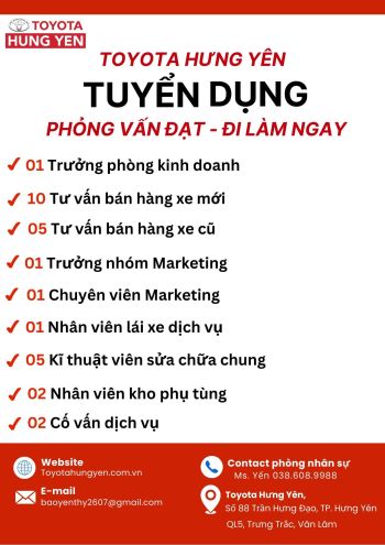 THÔNG BÁO TUYỂN DỤNG tháng 6